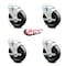Service Caster 5 Inch Hard Rubber Wheel Swivel Bolt Hole Caster Set with Brake SCC-BH20S514-HRS-TLB-4 - alternate 5